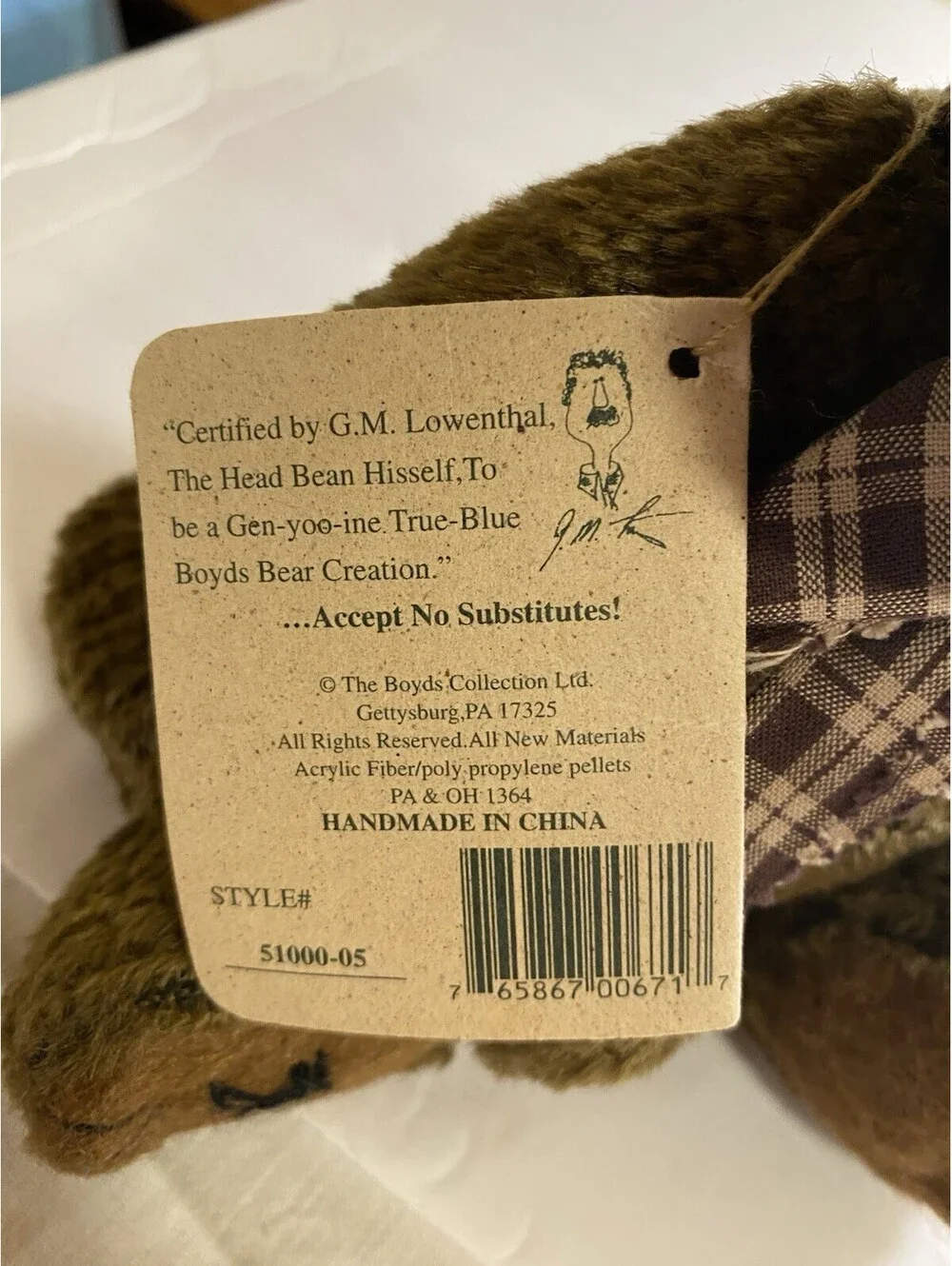 Boyds Bear Scruffy Beariluved 51000-05 Vintage 9” Tall Filled With Pellets